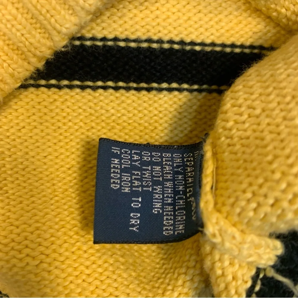 Polo Ralph Lauren VTG Quarter Zip Pullover Striped Cotton Sweater - Picture 10 of 13